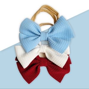 Pinwheel Bow Nylon Headband / 3 piece